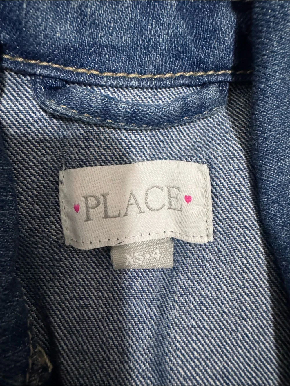 Place Girls' Blue Denim Jacket with 'Love' & Donut Patches